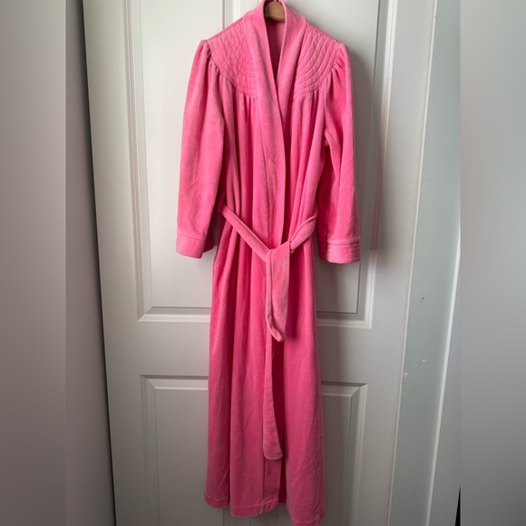 Vintage 70s 80s Baycrest Hot Pink Velour Robe | The Bay - Picture 7 of 8